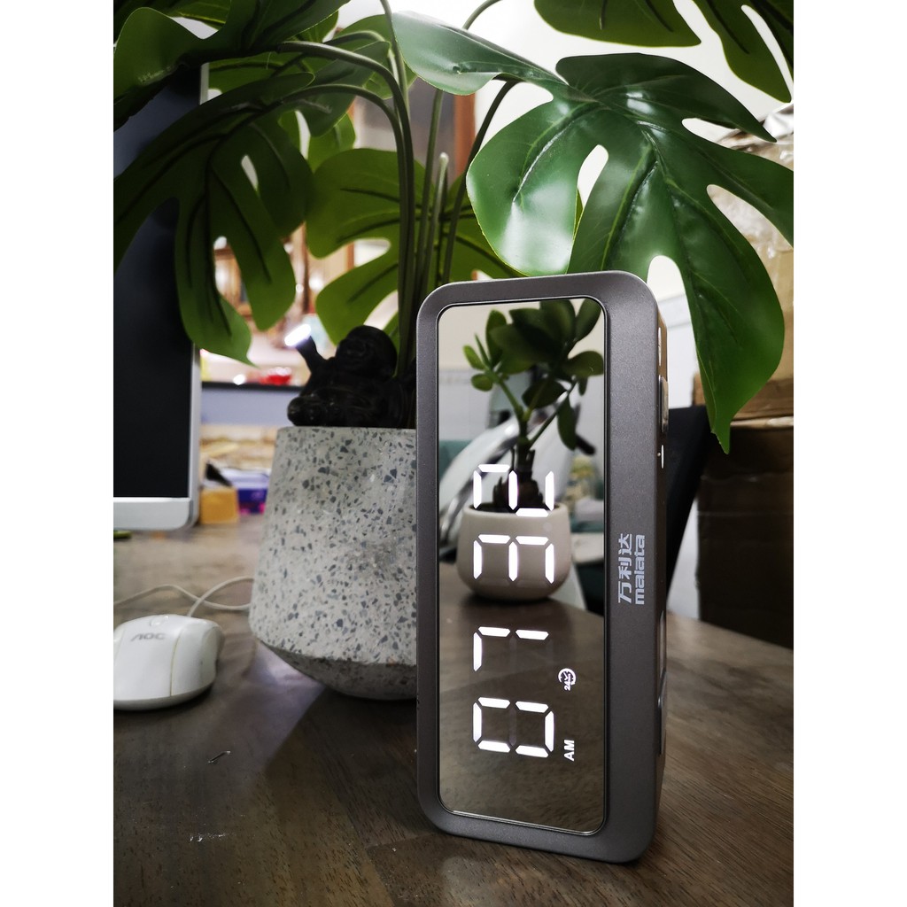 Loa Bluetooth Malata, thiết kế siêu đẹp, báo thức, FM, màn hình LED đồng hồ nét, Gương soi, đèn ngủ, hình thật 100%