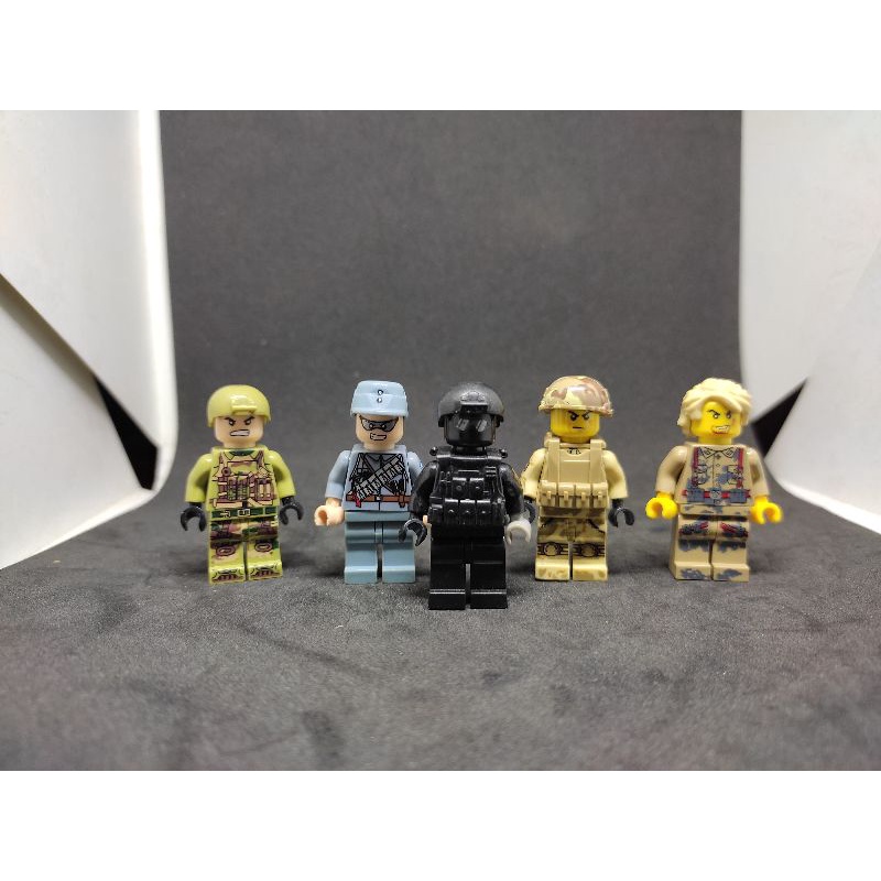 COMBO 5 nhân vật ARMY QUÂN ĐỘI Non Lego Minifigures ( Hàng 2HAND )