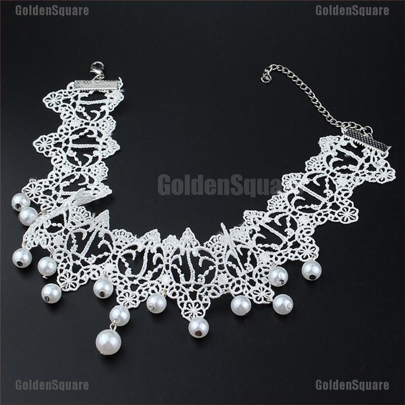 Vòng Cổ Ren Phối Ngọc Trai Nhân Tạo Thời Trang