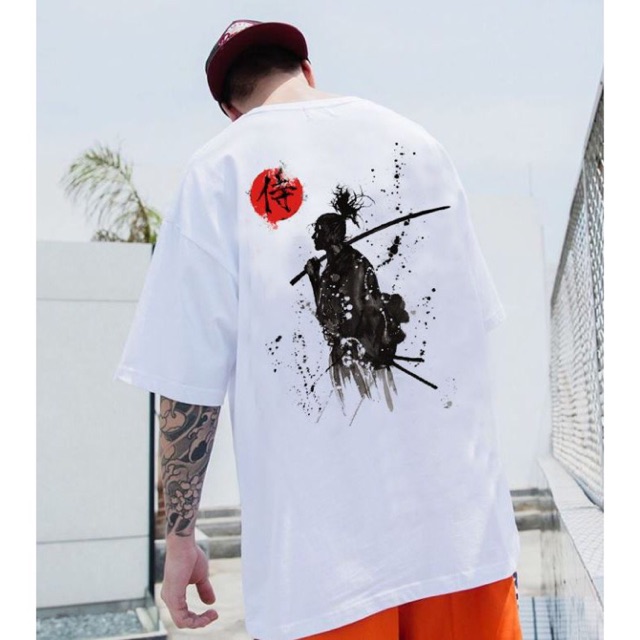 Áo thun tay lỡ from rộng dáng unisex samurai nhật bản cho nam nữ freeship toàn quốc