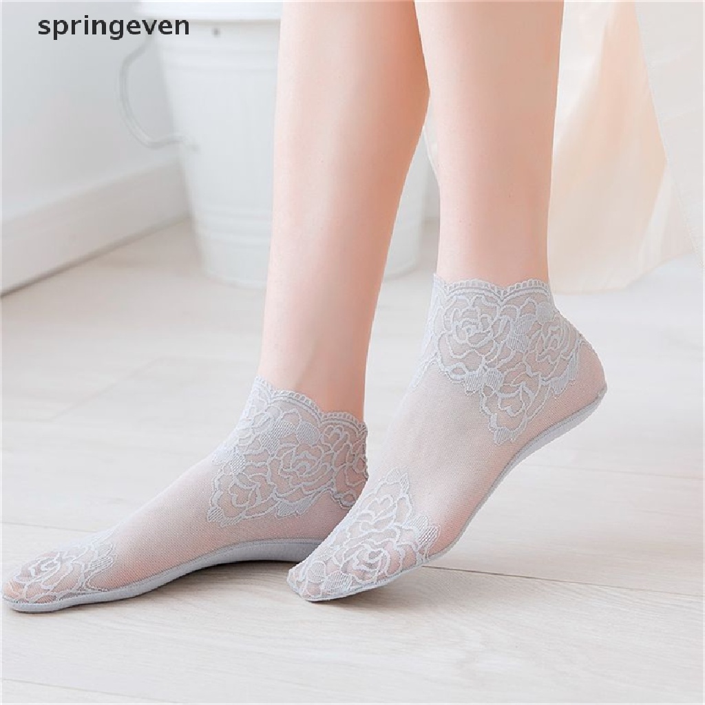 Đôi Vớ Ren Trong Suốt Chống Trượt Thời Trang Cho Nữ