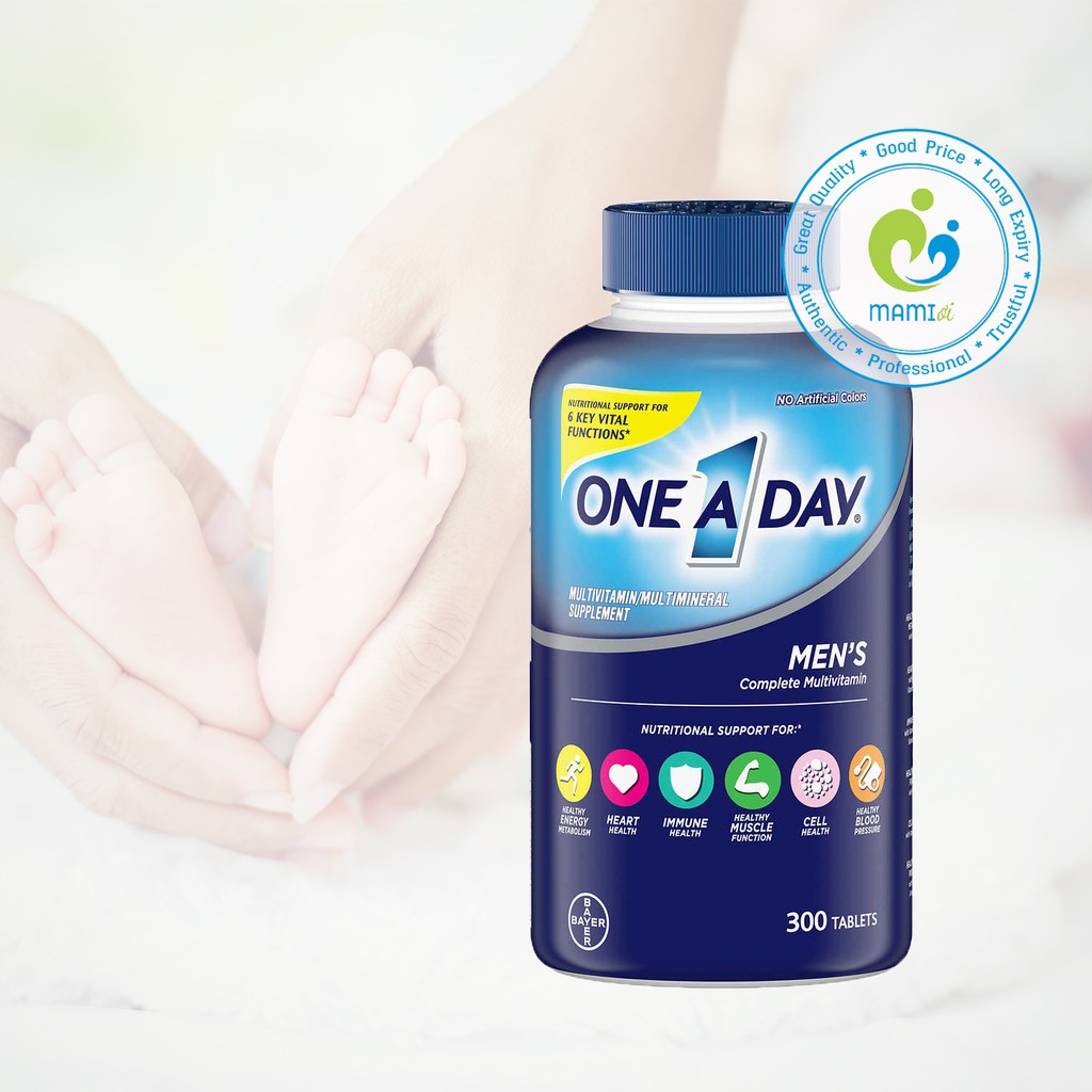 Vitamin tổng hợp (300v) tăng sinh lực, miễn dịch cho nam/nữ giới dưới 50 tuổi One A Day Men's/Women's Multivitamin, USA | Thế Giới Skin Care