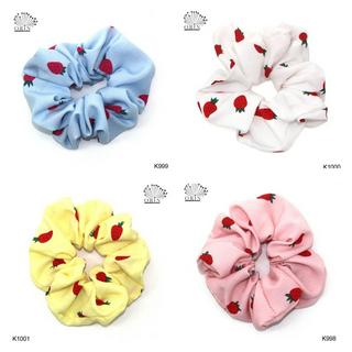 Dây cột tóc vải scrunchies họa tiết dâu HOT TREND Orin K998 K999 K1000 K1001