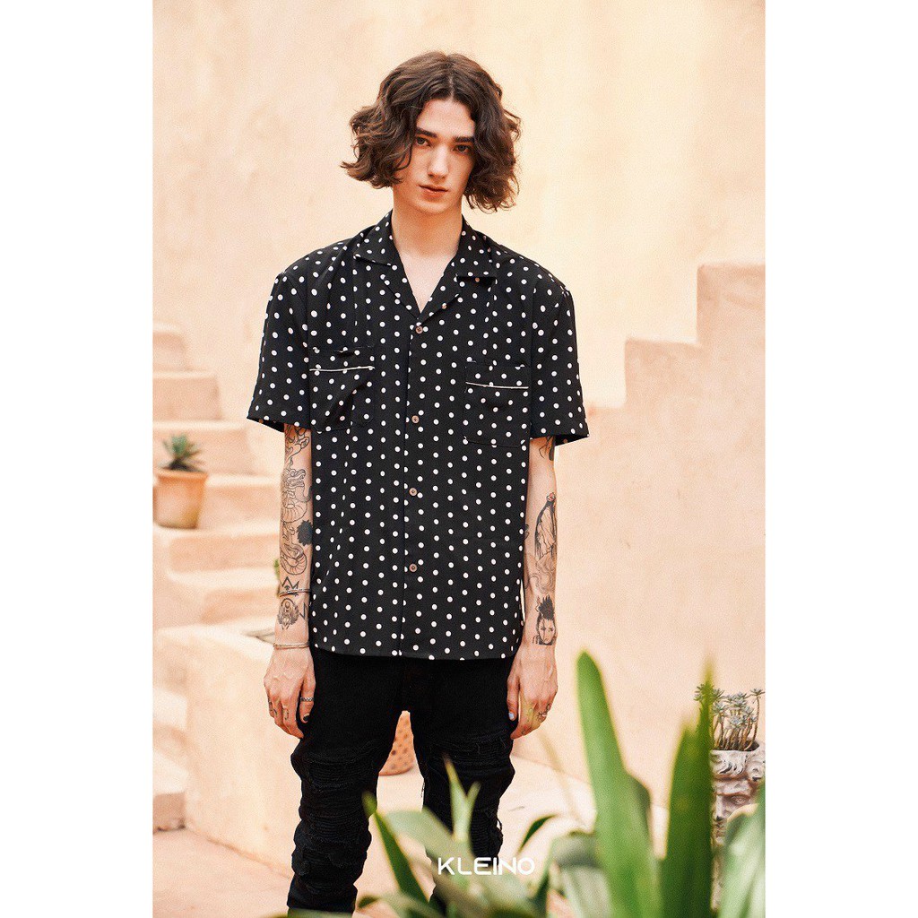 Áo sơ mi cộc tay KLEINO POLKA DOT POCKET SHIRT