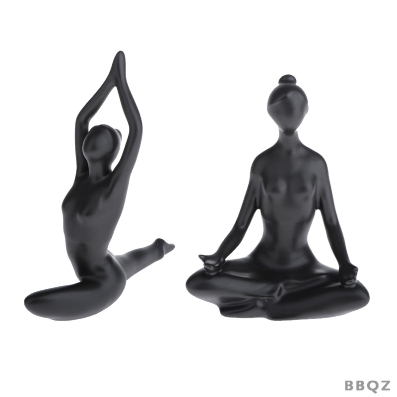 Bộ 2 tượng cô gái tập yoga dùng để trang trí văn phòng