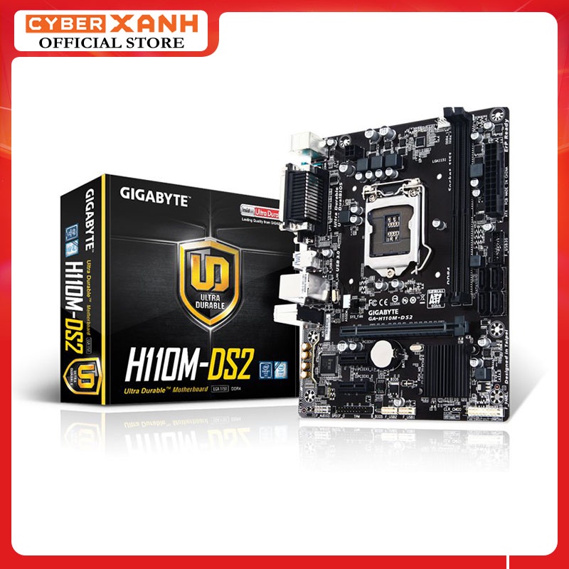 Mainboard H110 GIGABYTE GA-H110M-DS2 (2 Khe ram DDR4, Socket 1151) chính hãng