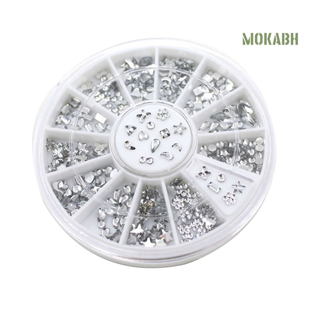 Hộp Phụ Kiện Trang Trí Móng Tay Họa Tiết Hoa / Ngôi Sao / Trái Tim Lấp Lánh