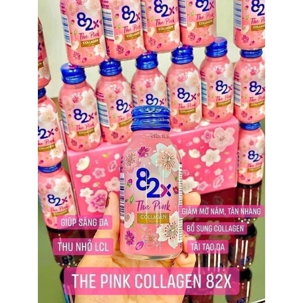 [Hàng_Nhật] Nước uống Collagen 82X The Pink, đẹp da giữ dáng - Hộp 10 chai