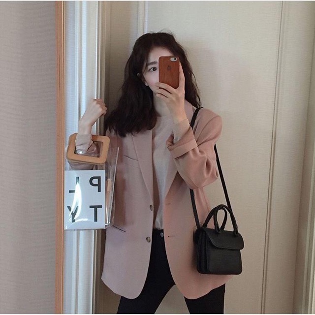 ÁO BLAZER STYLE HÀN QUỐC MÀU HỒNG ( kèm hình thật ) | BigBuy360 - bigbuy360.vn