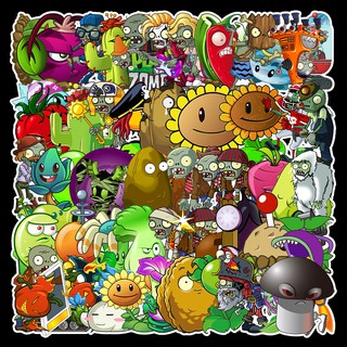Set 50 Nhãn Dán Trang Trí Hình Plants Vs. Zombies