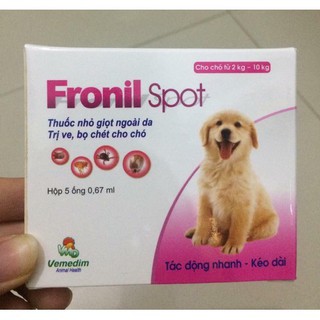 Thuốc cho chó mèo- Thuốc nhỏ vai gáy trị ve rận cho chó - Fronil spot 1 ống 2-10kg