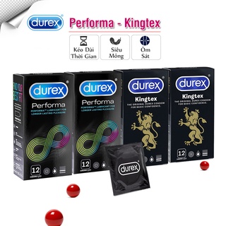 Bộ 4 hộp bao cao su Durex Performa 12 bao và Durex Kingtex 12 bao. Bcs Kéo Dài Thời Gian Quan Hệ, Cho Cảm Giác Chât Thật