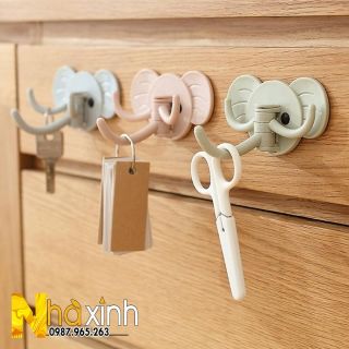 Bộ 3 móc dán con voi / Móc treo đồ con voi