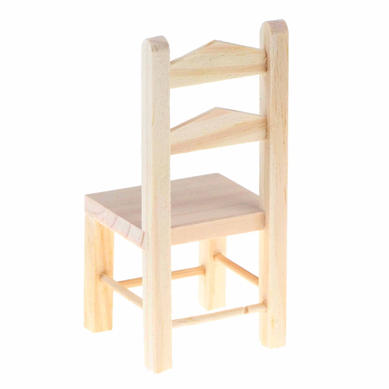Bộ 2 Ghế Gỗ Mini Tỉ Lệ 1: 12 Trang Trí Nhà Búp Bê