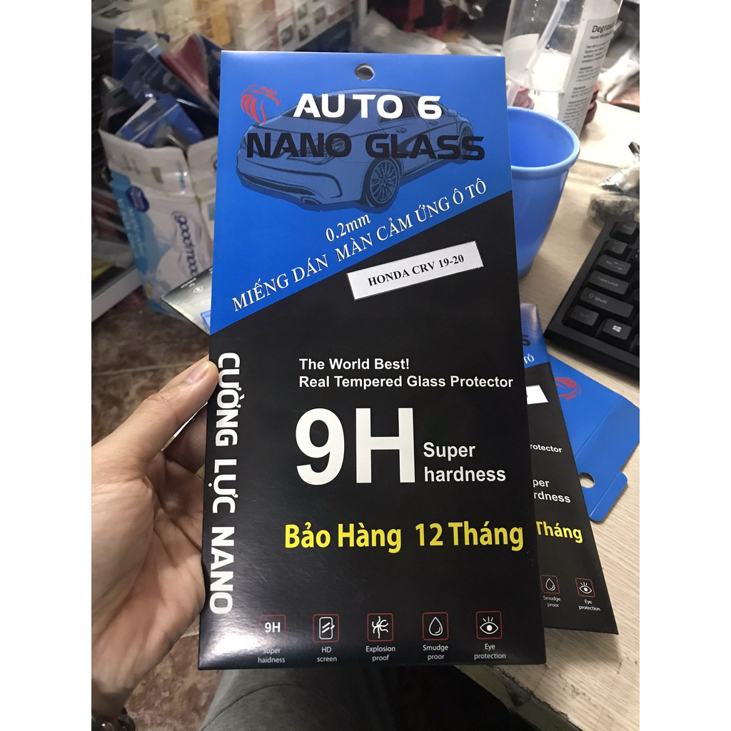 Miếng dán cường lực Nano màn hình dvd cho ô tô. CRV. CIVIC, MAZDA 3, CX5, CX8