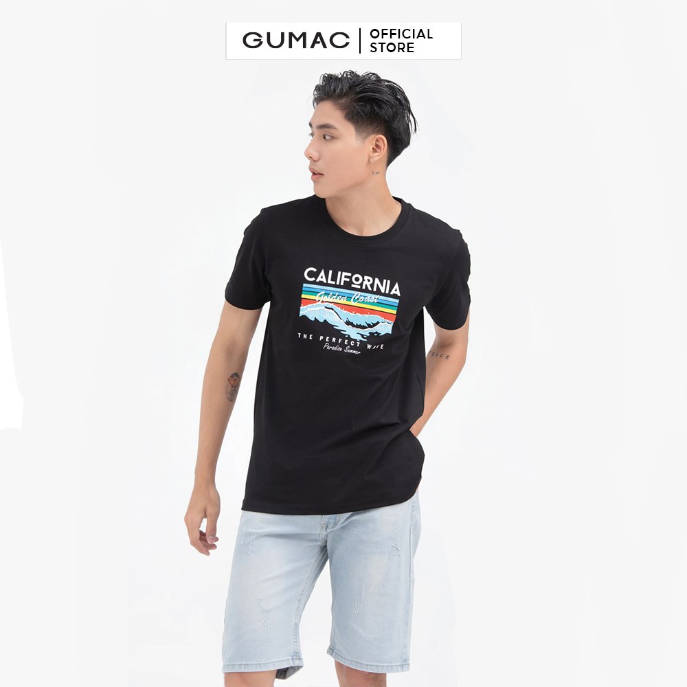Áo thun nam in chữ california GUMAC ATNB670 | BigBuy360 - bigbuy360.vn