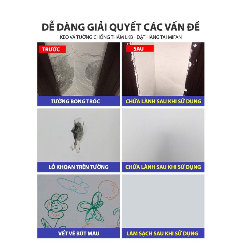 Keo Vá Vết Nứt Tường Nhà Cao Cấp Chống Nước Chống Mốc SIGO