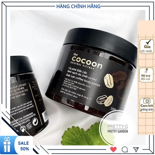 Tẩy tế bào chết body cocoon 200ml - tẩy da chết body cocoon từ hạt cafe đăk lăk và bơ cacao giúp da mịn màng, trắng sáng