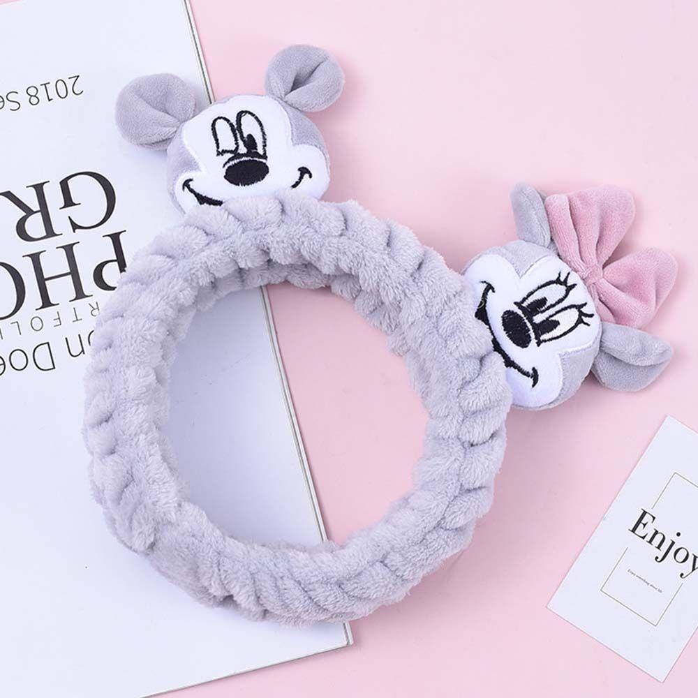 Băng Đô Cài Tóc Rửa Mặt / Rửa Mặt Bằng Vải Bông Hình Mickey Minnie Dễ Thương Cho Nữ