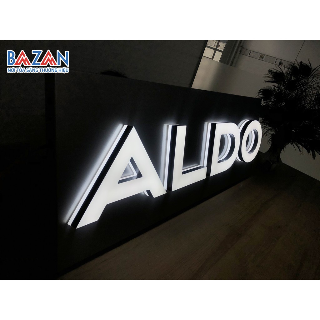 Logo AlDO - Chữ nổi Mica nguyên khối