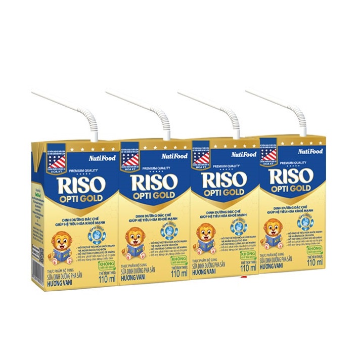 Sữa pha sẵn Riso opti gold 110ml (thùng 48 hộp)