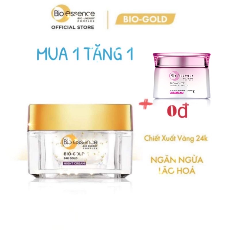 [ SIÊU SALE] [ MUA 1 TẶNG 1] Kem dưỡng đêm Bio- essence Bio- gold 24k 40g ( tặng sản phẩm tuỳ chọn )