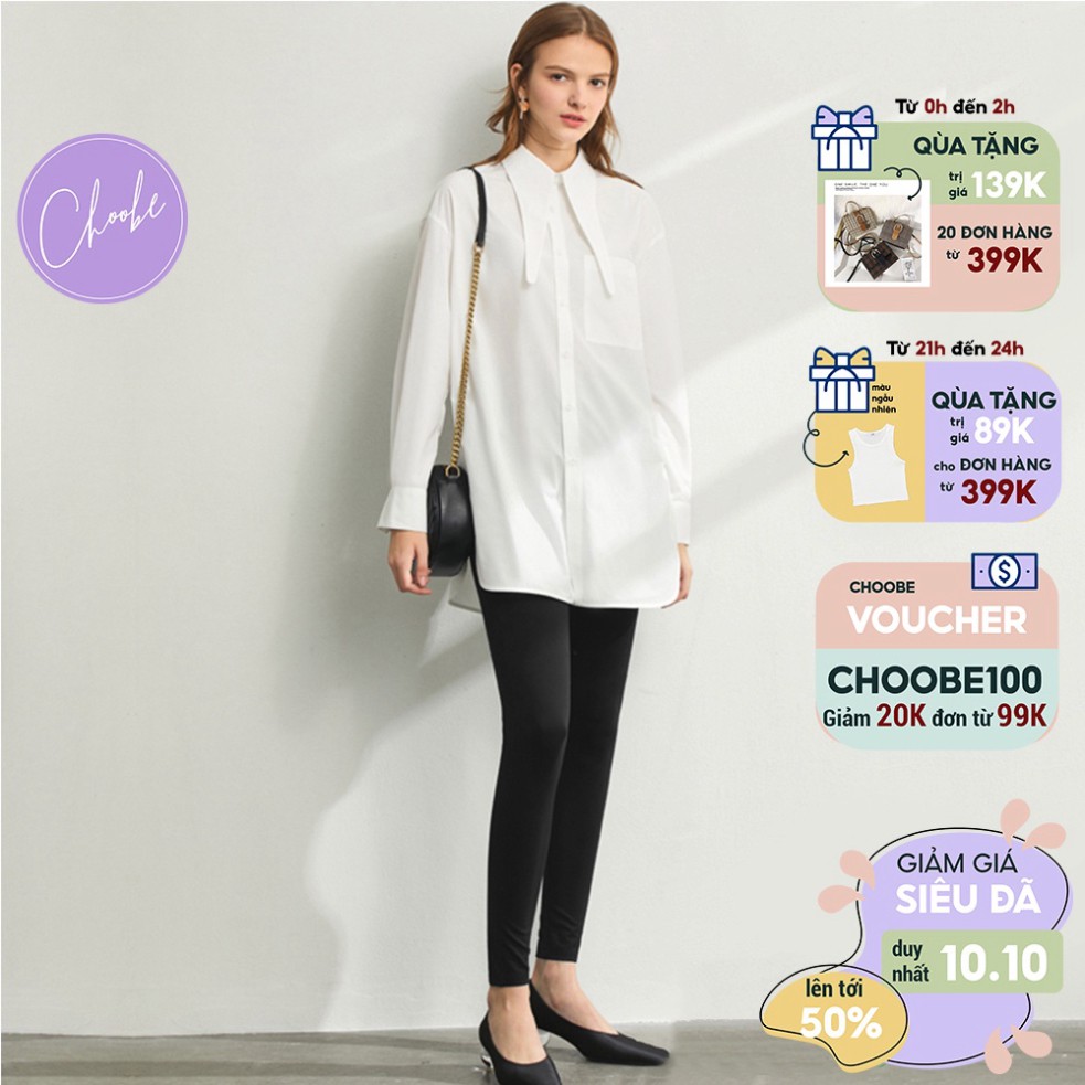 Quần legging nữ Choobe dài lưng cạp cao giữ nhiệt leggin thun ôm bó vải dày dặn bigsize Q15
