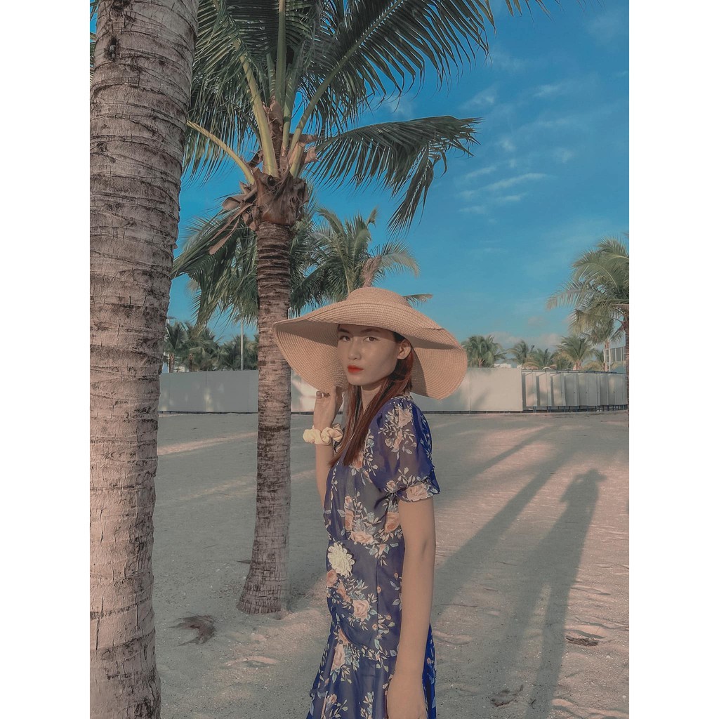 Đầm rút nhún hoa Hoivu sz S