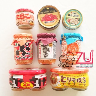 Combo Ruốc cá/ ruốc cua/ ruốc gà/ còi sò điệp/ trứng cá đóng hộp nội địa Nhật Bản