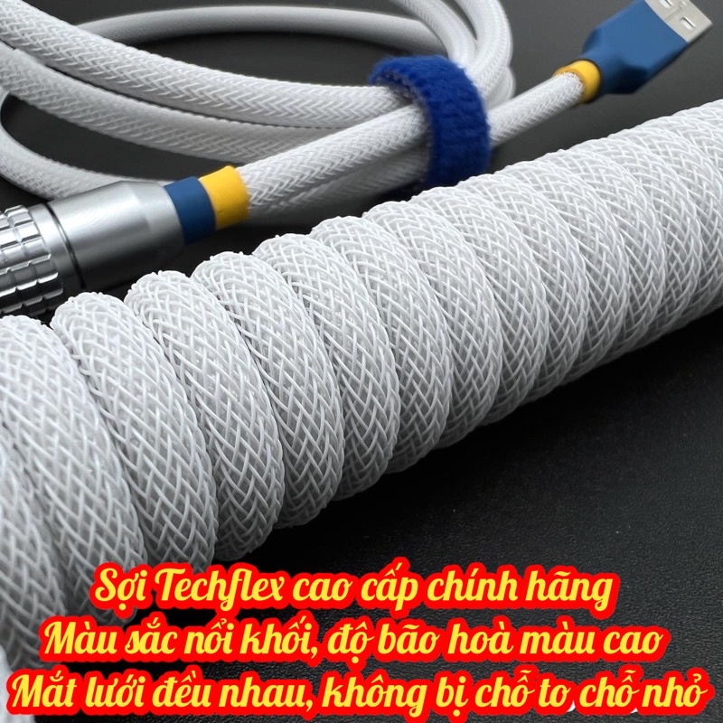 Dây cáp custom cho bàn phím cơ-Loại cao cấp bọc Techflex  - Custom cable