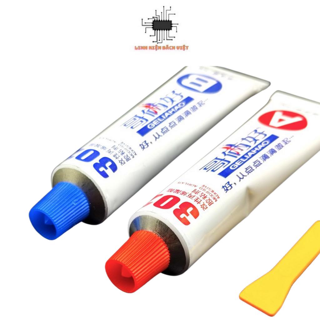 Keo AB, keo epoxy 302 trong suốt 2 thành phần chịu nhiệt dán sắt, nhôm, gốm, dán nhựa , dán gỗ , dán kim loại