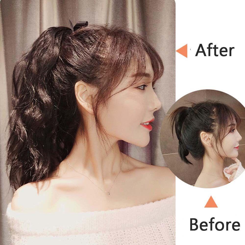 Tóc Đuôi Ngựa Xoăn Giả Bằng Sợi Tổng Hợp Màu Đen Dành Cho Nữ