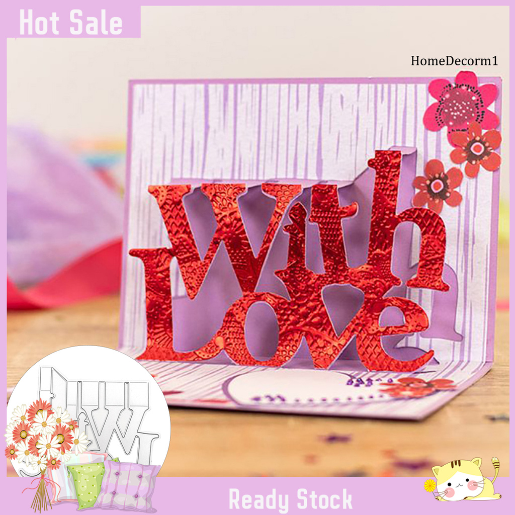 Khuôn Cắt Giấy Làm Từ Kim Loại Hình Chữ Love Cách Điệu Trang Trí Scrapbook