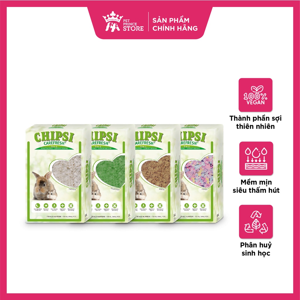 Lót chuồng giấy cho thú nhỏ Carefresh Confetti | Siêu thấm hút | Không bụi | Mềm mịn | Phân huỷ sinh học | Nhiều màu sắc