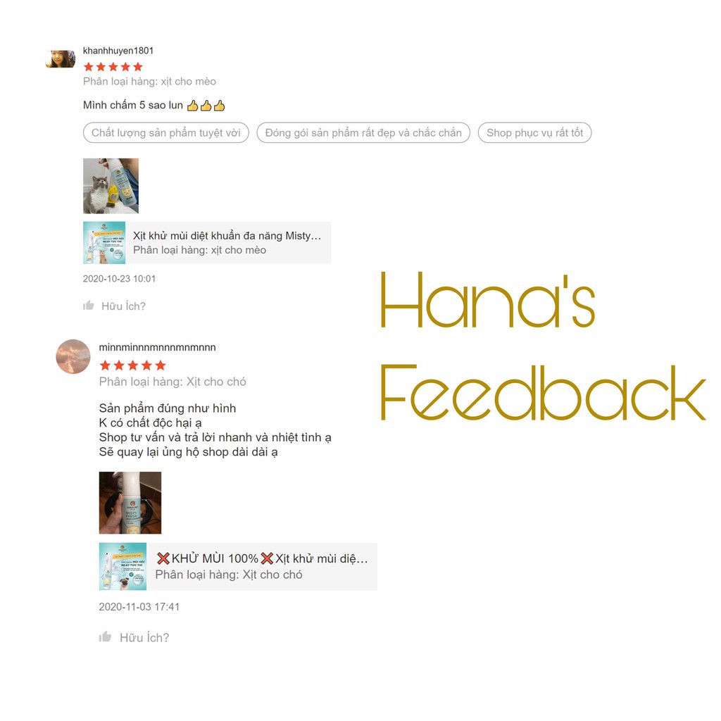 CHÍNH HÃNG] Xịt khử mùi thú cưng Misty Fresh - 100% an toàn da 