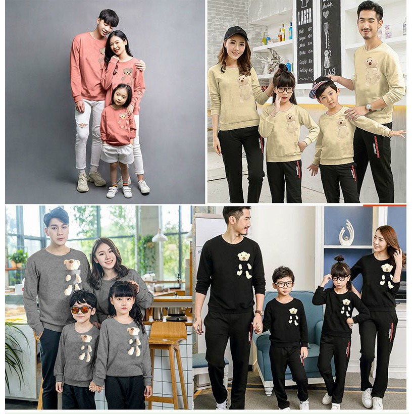 (Bỏ sỉ) Áo nỉ bông kèm gấu cho cả gia đình điều dùng dc ạ xinh xắn, hit hot mã TF0512269
