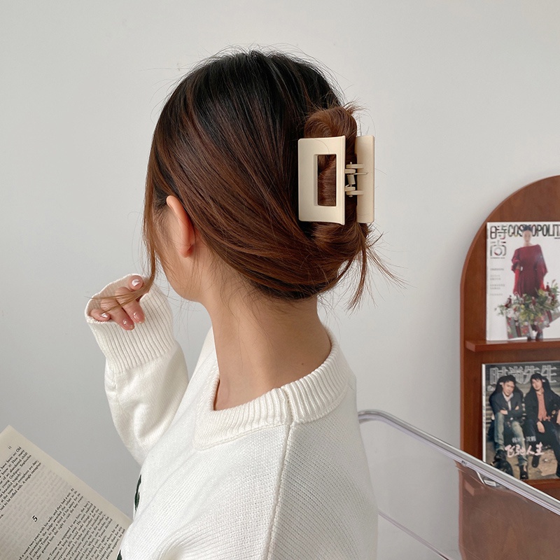 Kẹp Tóc Màu Khaki Phong Cách Vintage Thời Trang Cho Nữ