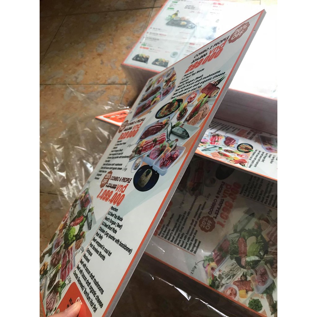 Nhận in menu bìa dày khổ lớn  In Bạch Dương