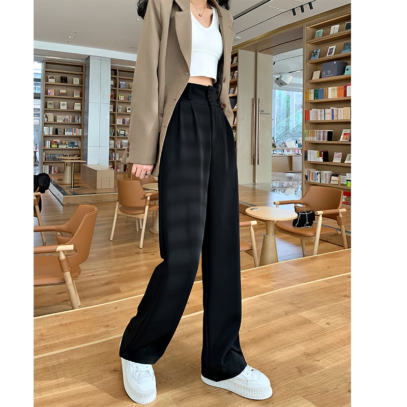 Quần Dài Lưng Cao Ống Đứng Thời Trang Nữ