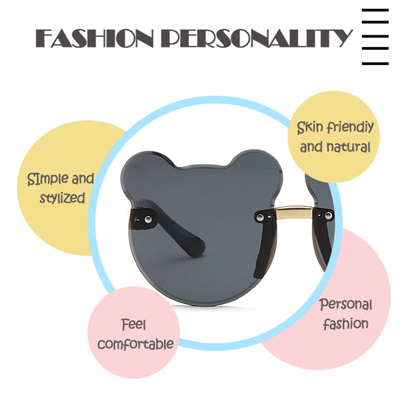 Kính mát thời trang chống tia uv hình chú gấu xinh xắn dành cho bé