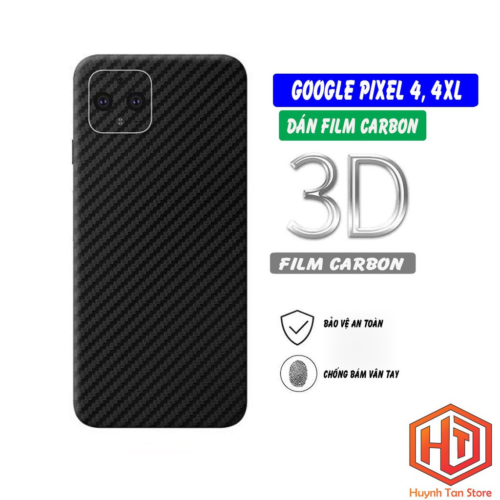 Miếng dán decal carbon mặt sau Google Pixel 4, 4XL chống trầy mặt lưng, chống bám vân tay