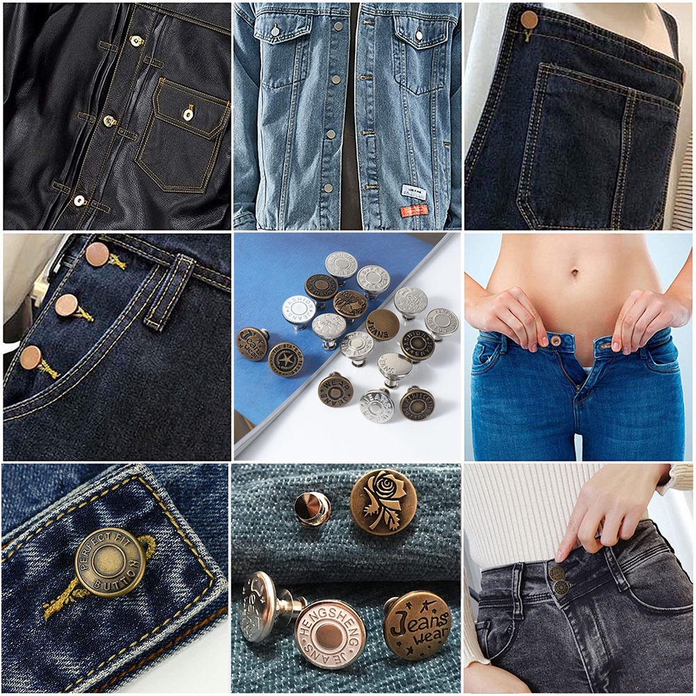 Bộ 1/4 Nút Gài Quần Áo Bằng Kim Loại Tùy Chỉnh Tiện Dụng Thời Trang