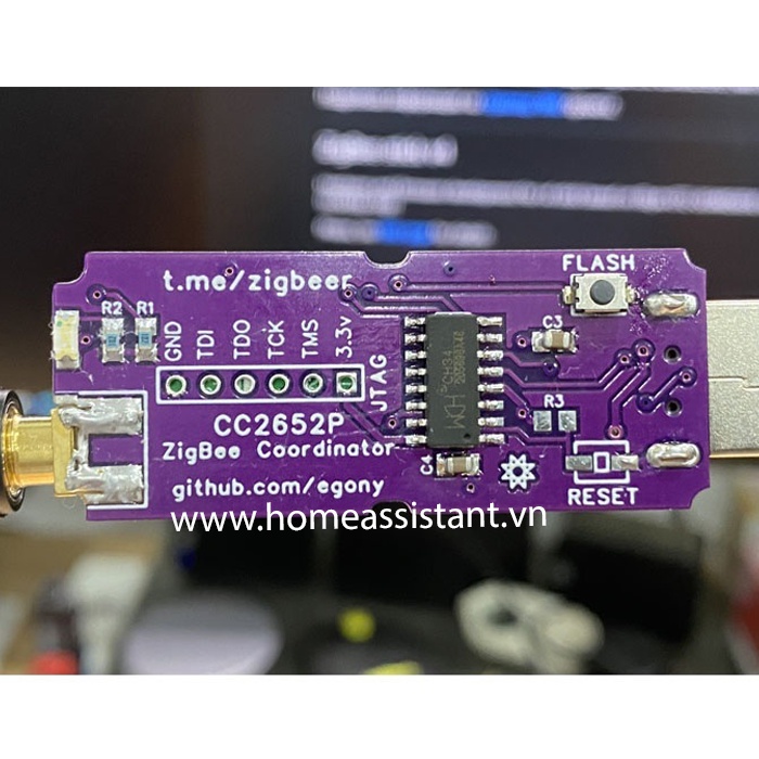 USB Zigbee 3.0 CC2652P Có Anten Flash Zigbee2MQTT  ZHA Hass