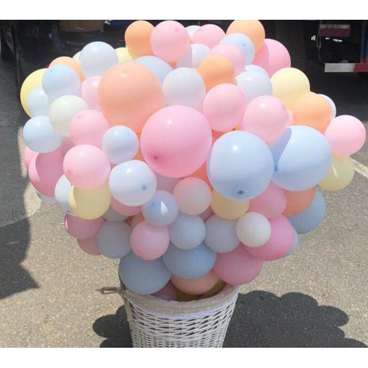 Bịch 100 quả bóng bay Macaron 25Cm màu Pastel trang trí lễ tiệc, bóng bay Pastel