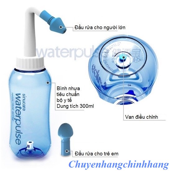 Bình rửa mũi WATERPULSE thông sạch mũi 300ml cho bé và người lớn