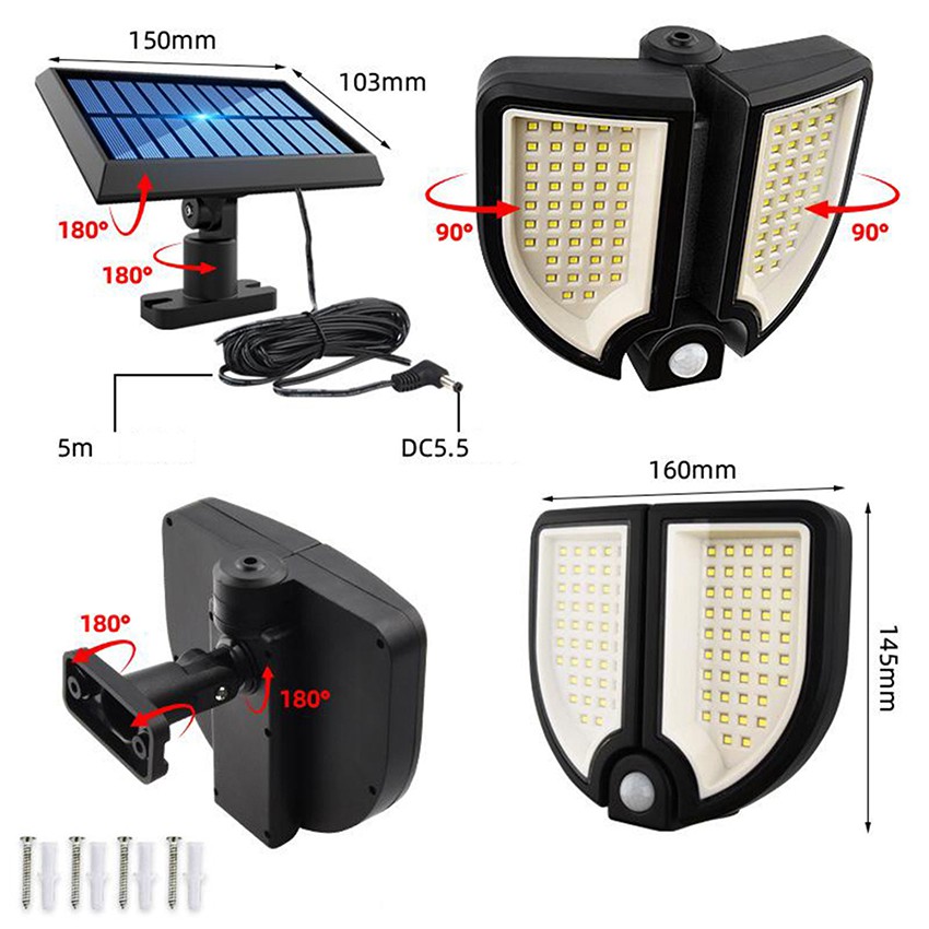 Đèn năng lượng mặt trời solar light mini giá rẻ có điều khiển dùng trong nhà và sân vườn 25w, cảm biến chuyển động YT90