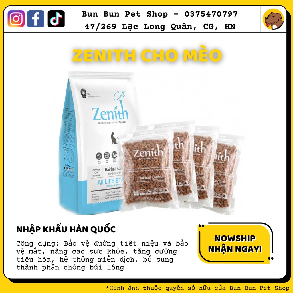 (300gr) Hạt khô mềm Zenith cho mèo