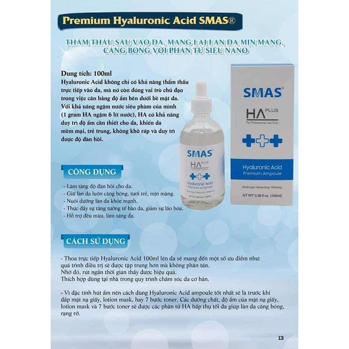 Serum Phục Hồi Da Sáng Da B5 SMAS 120ml / Serum Cấp Nước HA SMAS 100ml