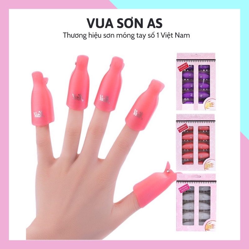 Kẹp ủ phá tháo gel móng tay bộ 10 kẹp nhựa bền chắc phụ kiện nail giá rẻ VUA SƠN AS