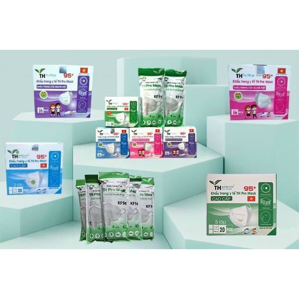 Thùng 300 cái khẩu trang kf94 TH Pro Mask màu trắngTân Bình.